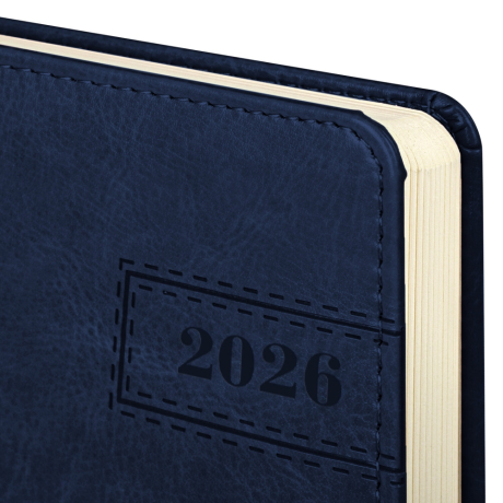 Нарушена упаковка!  <795090> Ежедневник датированный 2026 А5 138x213 мм, BRAUBERG "Imperial", под кожу, синий, 117062