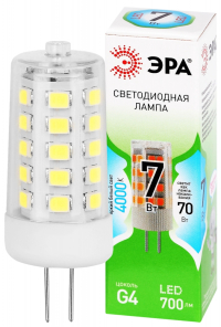 Лампочка светодиодная ЭРА GREEN LINE LED G4-JC-7W-840-12V GL G4 7Вт капсула яркий белый свет Б0067148
