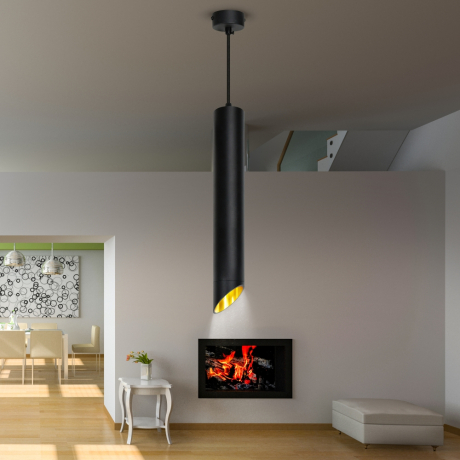 Нарушена упаковка!  <383513> Светильник подвесной (подвес) ЭРА PL 17 BK MR16/GU10, черный, потолочный, цилиндр