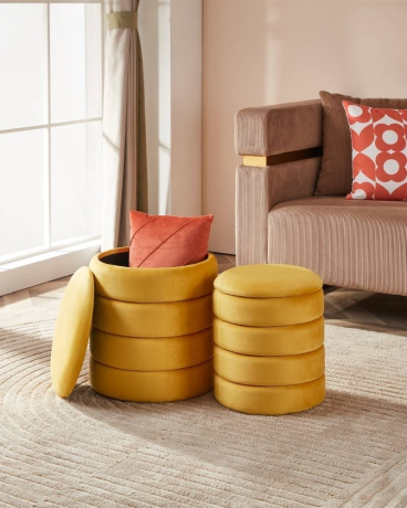 424127 Пуф AMPAHAKA (комп.из 2шт.), H445, ?400, полиэстер, желтый Eglo 