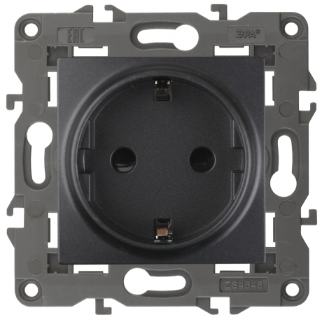 Розетка ЭРА Elegance 2P E Schuko со шторками 16A 250V 14-2102-05 Б0034276