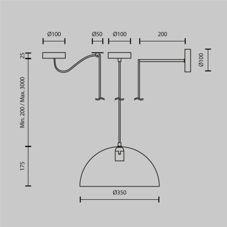 Подвесной светильник Maytoni Basic MOD168PL-01GR 