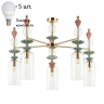 Люстра на штанге с лампочками Odeon Light Bizet 4855/5C+Lamps E14 P45 