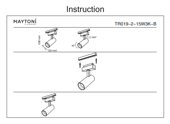 Светильник на штанге Maytoni Technical Focus LED TR019-2-15W3K-B 