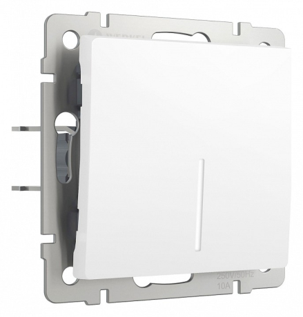 Выключатель проходной одноклавишный с подсветкой без рамки Werkel белый матовый W1112161 