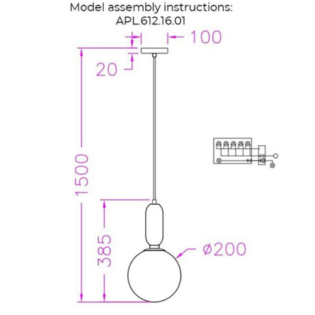Подвесной светильник Aployt Aniela APL.612.16.01 