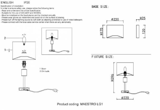 Настольная лампа Crystal Lux Maestro LG1 Gold 