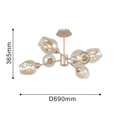 Люстра на штанге F-Promo Tilda с лампочками 2658-6U+Lamps E14 P45 