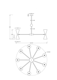 Люстра на штанге Maytoni Vesper MOD108PL-18WG