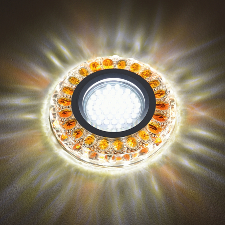 Встраиваемый светильник с LED подсветкой Fametto Luciole DLS-L151 Gu5.3 Glassy/Gold (UL-00003909) 