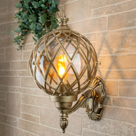 Уличный настенный светильник Elektrostandard Sirius U черное золото (a025302)