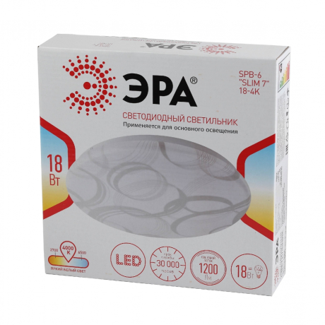 Потолочный светодиодный светильник ЭРА SPB-6-slim 7-18-4K Б0043836 