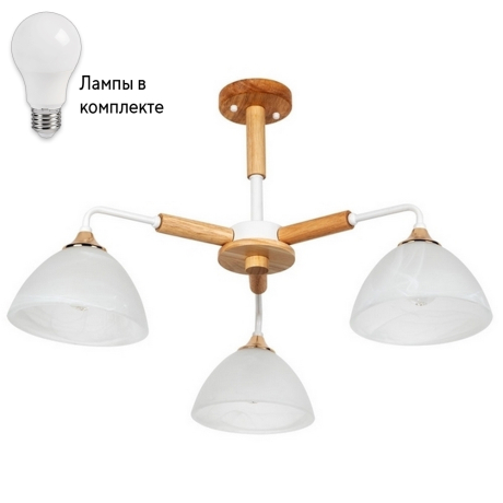 Люстра на штанге с лампочками Arte lamp A5032PL-3BR+Lamps 