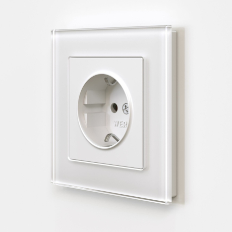 Розетка с заземлением и со шторками, без рамки Werkel белый матовый W1171161
