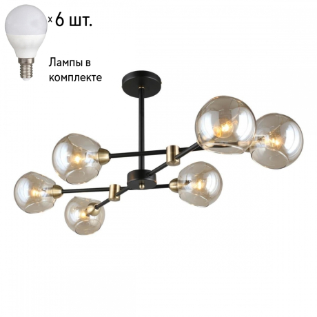 Люстра на штанге с лампочками Omnilux OML-94207-06+Lamps 