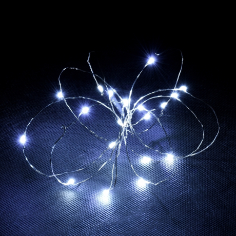 Нарушена упаковка!  <295885> Электрогирлянда ''Нить'' 20LED (холодный) с пультом IP20 Vegas 55105 