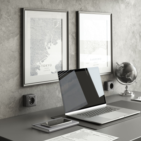 Розетка с заземлением и со шторками и USB Werkel Gallant (графит рифленый) W5071704 