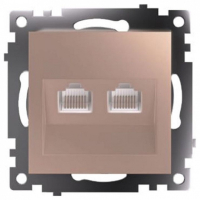 Розетка двойная Ethernet RJ-45 без рамки Stekker Катрин 50004