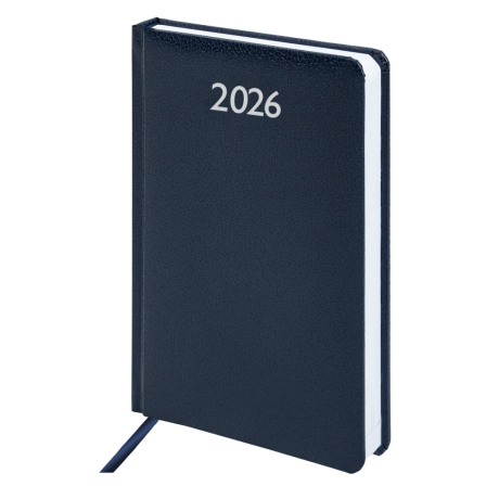 Нарушена упаковка! <795101> Ежедневник датированный 2026, А5, 138x213 мм, BRAUBERG "Profile", балакрон, синий, 117073