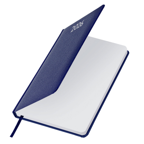 Нарушена упаковка! <795101> Ежедневник датированный 2026, А5, 138x213 мм, BRAUBERG "Profile", балакрон, синий, 117073