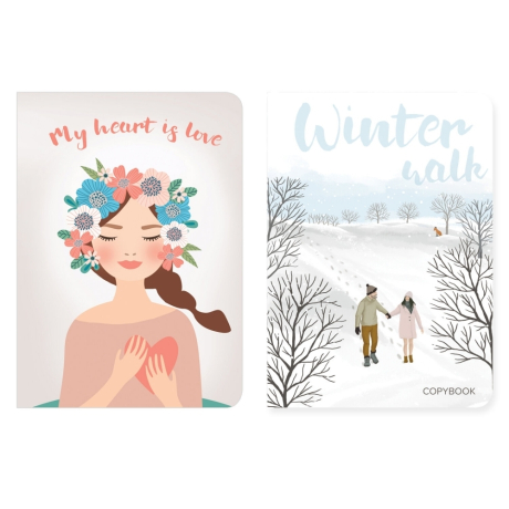 Нарушена упаковка!  <287909> Тетради-скетчбуки 60 л. обложка SoftTouch, НАБОР 2 шт., бежевая бумага 70 г/м2, сшивка, B5 (179х250 мм), ROMANTIC, BRAUBERG, 403832 (403832)