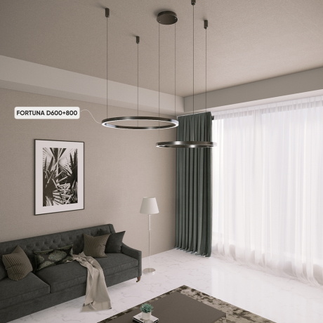 Люстра подвесная с пультом ДУ Crystal Lux FORTUNA SP123W LED BLACK 