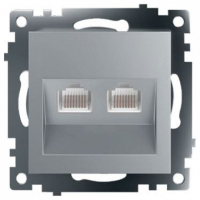 Розетка двойная Ethernet RJ-45 без рамки Stekker Катрин 50005