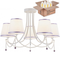 Потолочная люстра с лампочками Velante 314-007-05+Lamps E14 Свеча