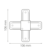 Однофазный X-образный соединитель для шинопровода Barra Lightstar 502147