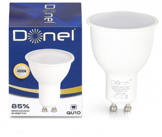 Лампа светодиодная Donel DN03 GU10 9Вт 4000K DN03004N9GU10Dim 