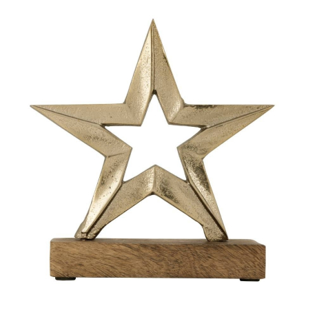 427543 Фигурка Звезда BALIGUIAN L150, B50, H160 алюминий, дерево, золотой, натуральный Eglo 