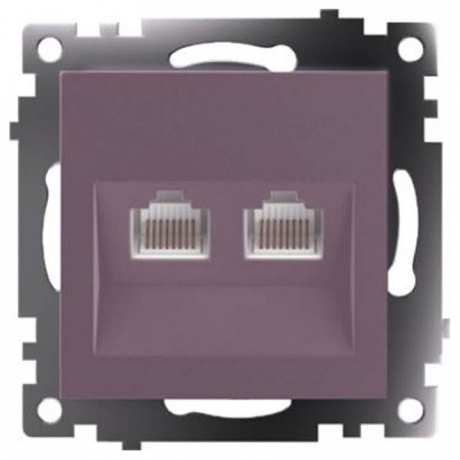 Розетка двойная Ethernet RJ-45 без рамки Stekker Катрин 50006 