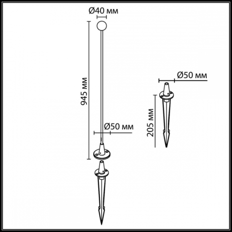 Уличный светильник Odeon Light Nature 7123/1GLA