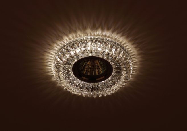 Точечный встраиваемый светильник cо светодиодной подсветкой Эра DK LD34 SL/WH Б0036479 