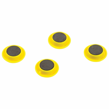 Нарушена упаковка!  <209592> Магниты диаметром 30 мм, КОМПЛЕКТ 4 штуки, "СМАЙЛИКИ", ЖЕЛТЫЕ, в блистере, BRAUBERG, 231727 (231727)