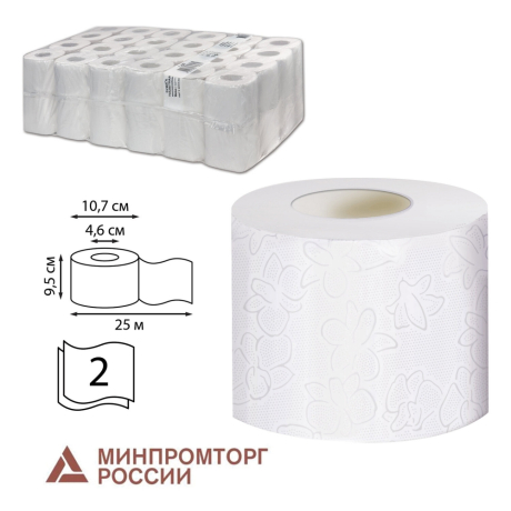 Бумага туалетная 25 м, VEIRO Professional (Система T4), КОМПЛЕКТ 48 шт., Comfort, 2-слойная, T207 (127089)