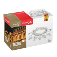 Нарушена упаковка! <348529> Удлинитель для гирлянд с 5 гнездами, 15 м Vegas 55042