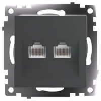 Розетка двойная Ethernet RJ-45 без рамки Stekker Катрин 50008