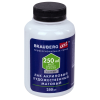 Нарушена упаковка!  <442679> Лак акриловый художественный универсальный, в бутылке, 250 мл, BRAUBERG ART CLASSIC, 192351 (192351)