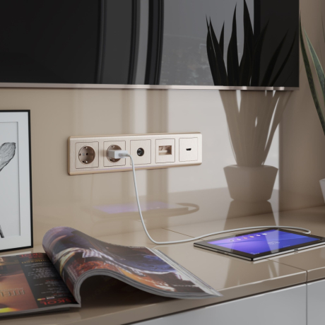 Рамка на 5 постов Werkel Stream (шампань) W0052111