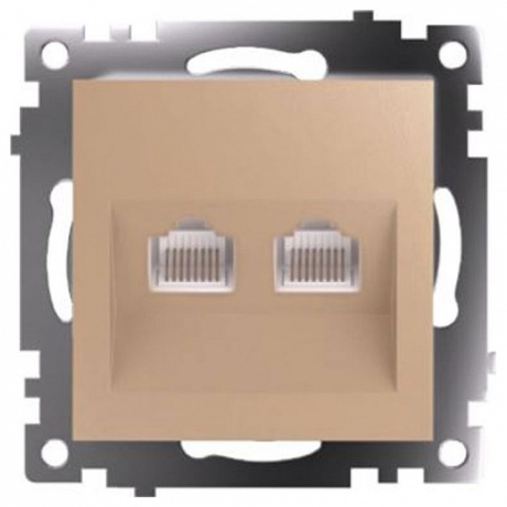 Розетка двойная Ethernet RJ-45 без рамки Stekker Катрин 50009 