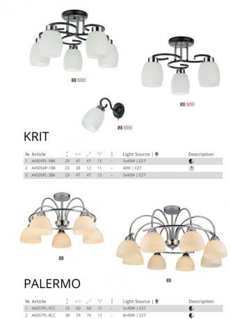 Люстра потолочная Arte Lamp Krit A4505PL-5BK 
