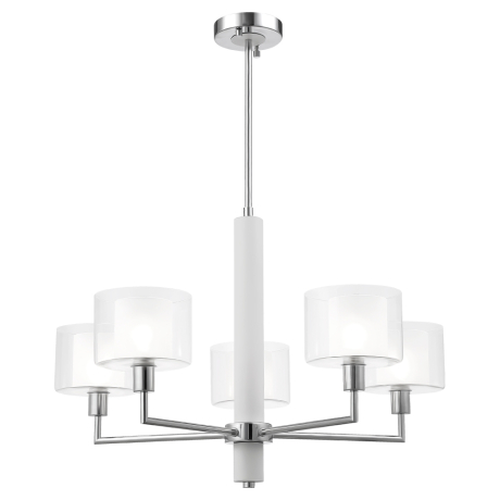 Подвесная люстра с лампочками CRYSTAL LUX Maestro SP-PL5 Chrome+Lamps 