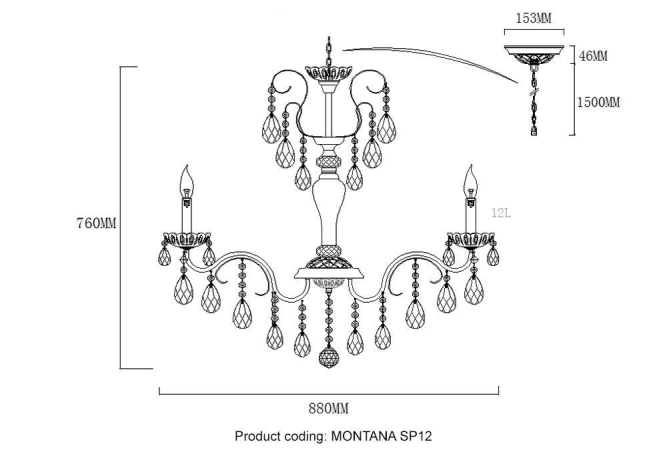 Подвесная люстра Crystal Lux Montana SP12 