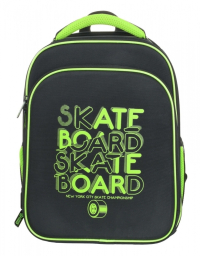 Нарушена упаковка!  <609241> Рюкзак Schoolformat ERGONOMIC 2А4К NEON SKATE 17 л черн. 38х28х16 см жестк. каркас 2 отд. молния д/мальчиков РЮКЖК2А4К-НСК (227887)