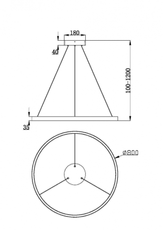 Подвесной светильник Maytoni Rim MOD058PL-L42BK 