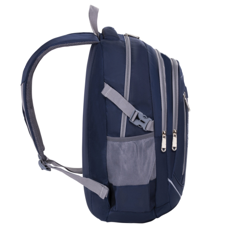 Рюкзак BRAUBERG HIGH SCHOOL универсальный, 3 отделения, "Старлайт", синий/серый, 46х34х18 см, 226342 (226342)