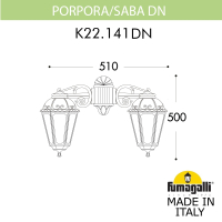 K22.141.000.AXF1R DN Светильник уличный настенный Fumagalli Porpora/Saba Dn