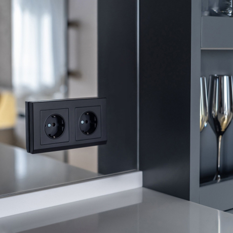 Рамка на 2 поста (черный) Werkel W0021808