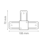 Соединитель с токопроводом T-образный для треков Lightstar Barra 502137 